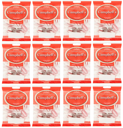 12 x Campbells Clove Drops Bag 100Gm