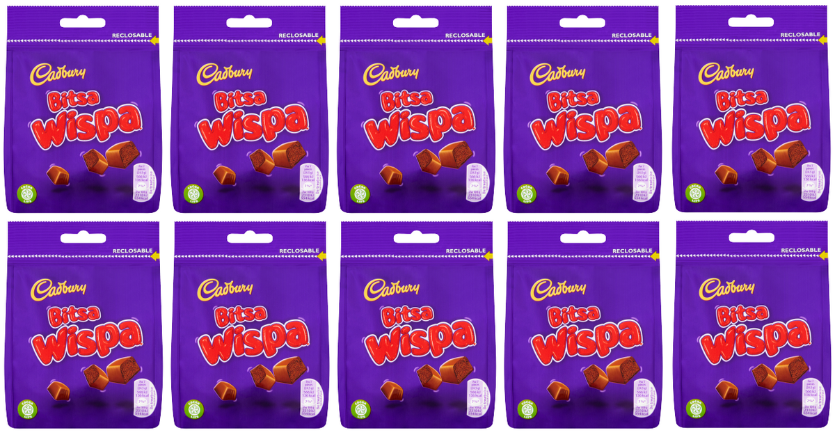 10 x Cadbury Bitsa Wispa 85Gm