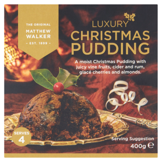 12 X Matthew Walker Luxury Christmas Pudding 400GM