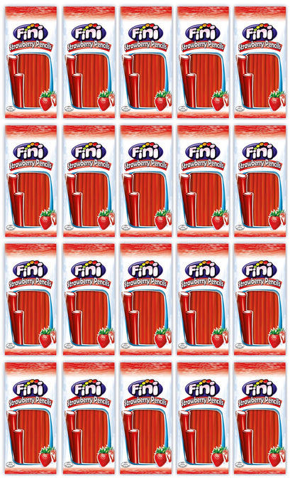 20 x Fini Strawberry Pencils 180Gm