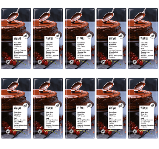 10 x Vivani Fine Dark cooking chocolate - 200g