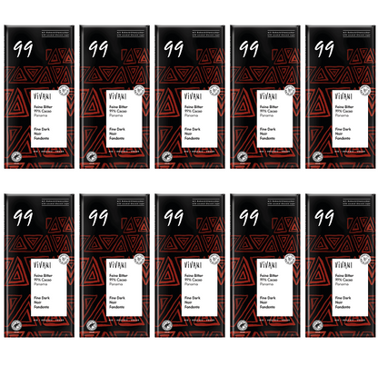 10 x Vivani Fine Dark 99% cocoa Organic - 80g