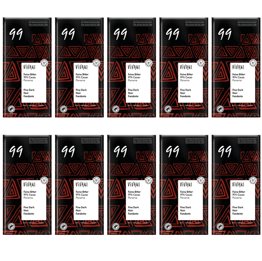 10 x Vivani Fine Dark 99% cocoa Organic - 80g