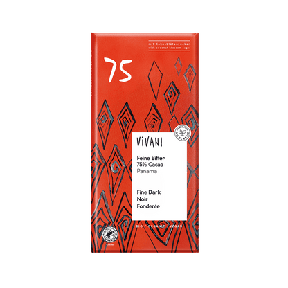 10 x Vivani Fine Dark 75% cocoa + coconut blossom sugar - 80g