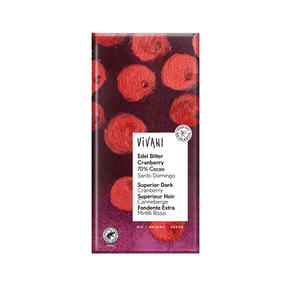 10 x Vivani Superior Dark + C/berry Cacao Santo Domingo - 100g