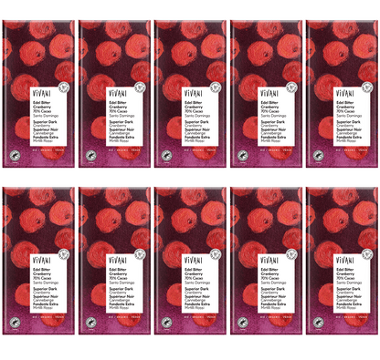 10 x Vivani Superior Dark + C/berry Cacao Santo Domingo - 100g