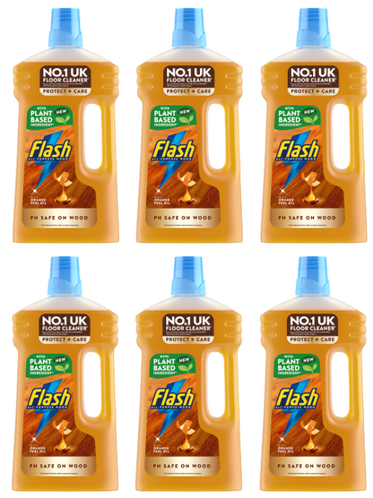 6 x Flash Liquid Wooden Floors 1 Litre