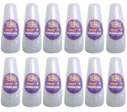 12 x Time To Party Plastic Pint Tumblers 12 Pack