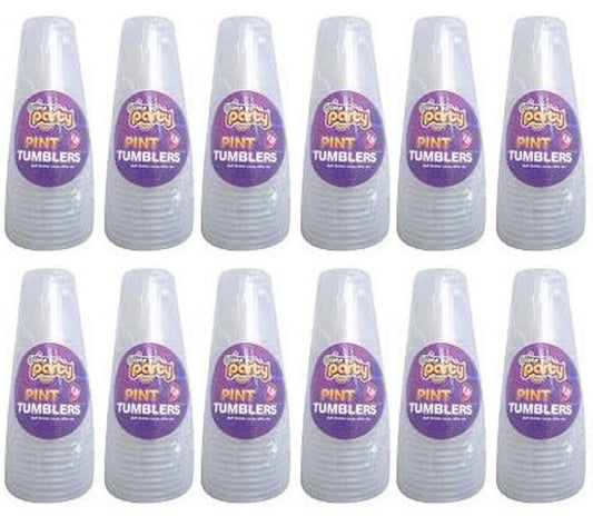12 x Time To Party Plastic Pint Tumblers 12 Pack