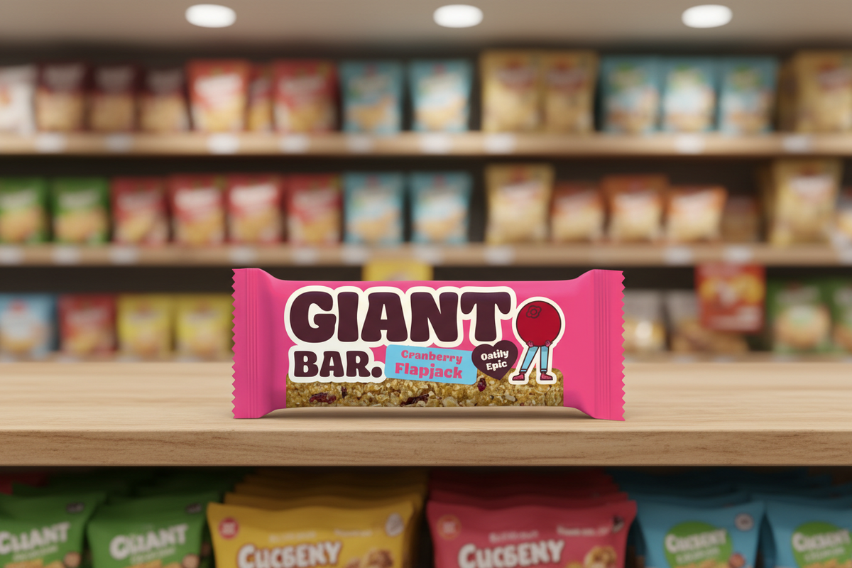 20 x Ma Baker Giant BarCranberry Flapjack - 90g