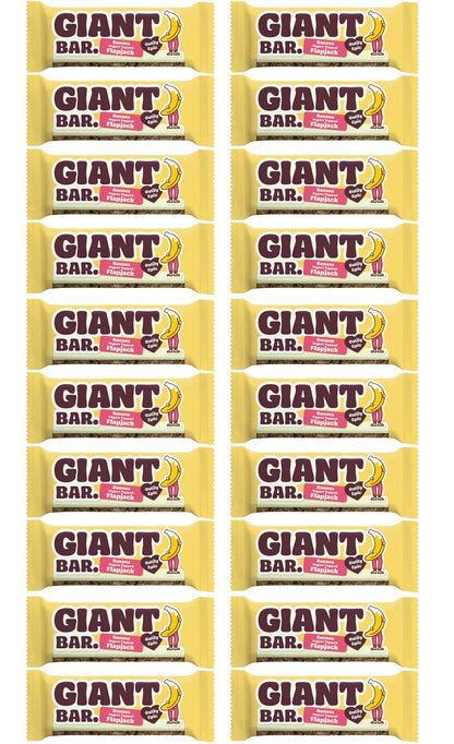 20 x Ma Baker Giant Bar Banana Yogurt Topped Flapjack - 90g