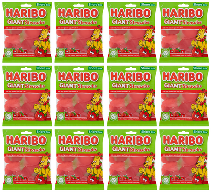 12 x Haribo Giant Strawbs 160Gm