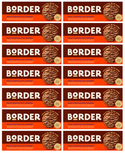 14 X Border Biscuits Milk Chocolate Ginger 150G