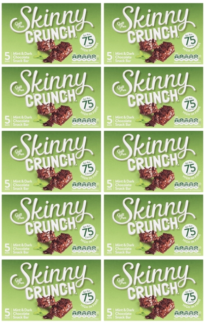 10 x Skinny Crunch Dark Chocolate & Mint 5X19Gm