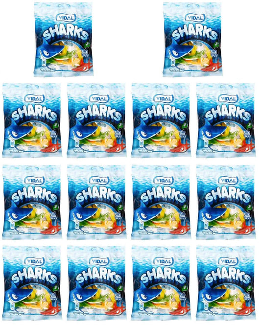 14 x Vidal Jelly Sharks Bag 100Gm