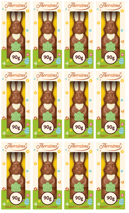 12 x Thorntons Milk Chocolate Easter Bunny Model - 90GM