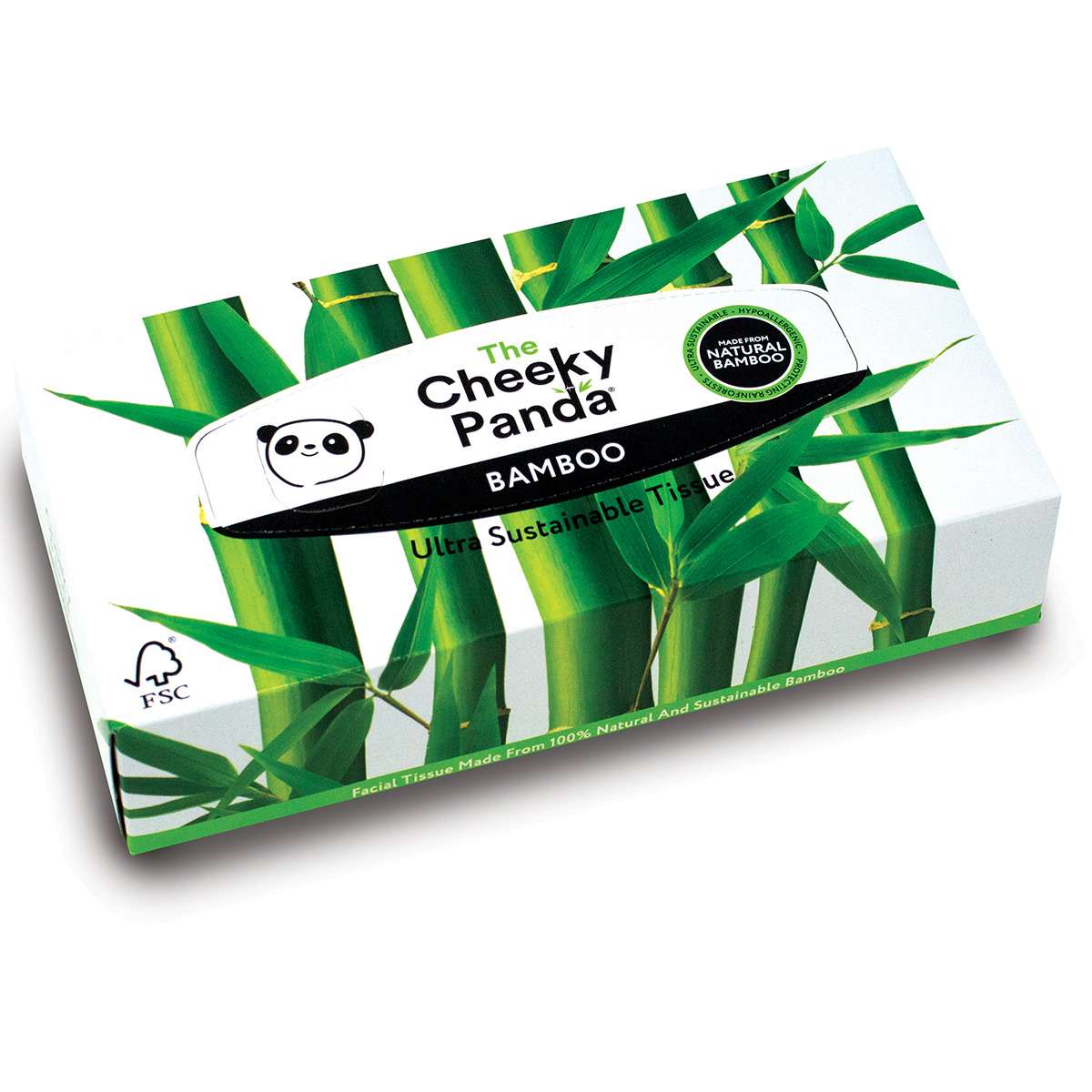 The Cheeky Panda Flat Box Facial Tissue - 80pc