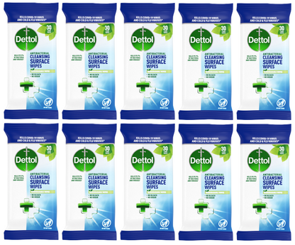 10 X Dettol Cleansing Surface Bio Wipes 30 Pack