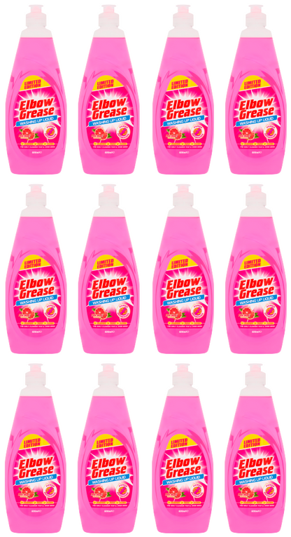 12 x Elbow Grease Pink Washing Up Liquid - 600Ml