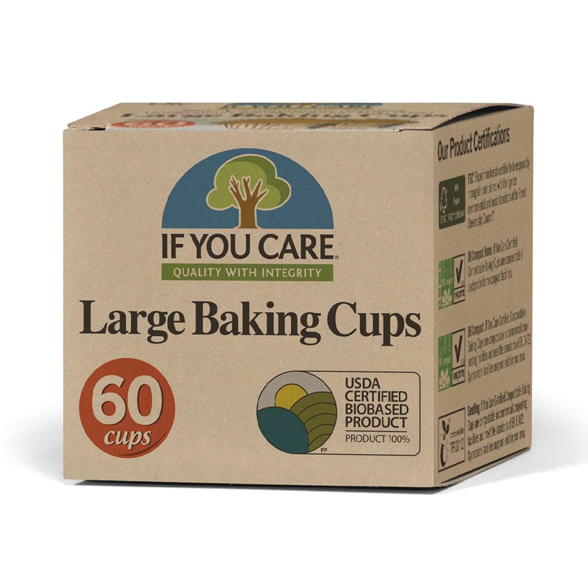 If You Care FSC Cert Unbleached Large Baking Cups - 1pc