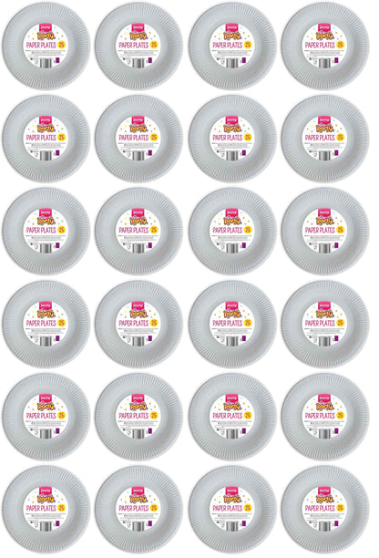 24 X Jaunty Paper Plates White 9 Inch 25 PACK