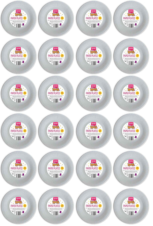 24 X Jaunty Paper Plates White 9 Inch 25 PACK