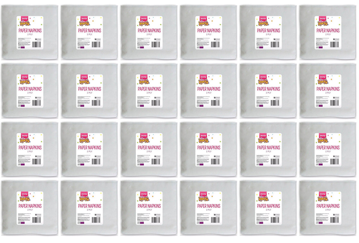24 x Jaunty White Napkins In 2 Ply 30 Pack