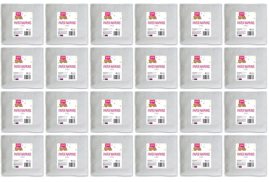 24 x Jaunty White Napkins In 2 Ply 30 Pack