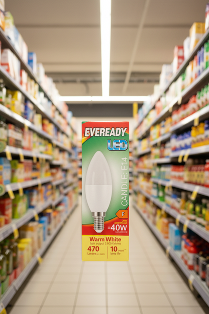 5 x Eveready Led Candle Bulb Warm Whites Ses 5.2W - Single
