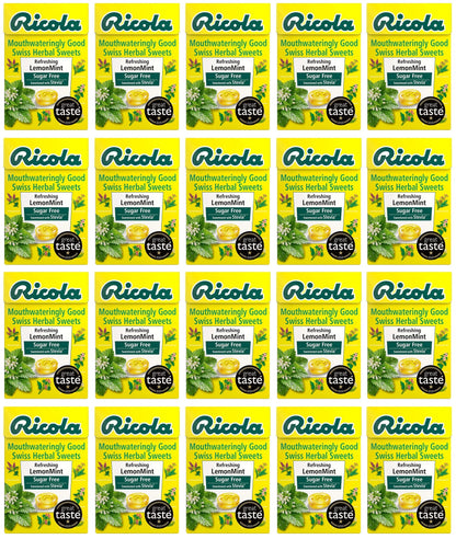 20 x Ricola Lemon-Mint Sugar Free Box - 45g