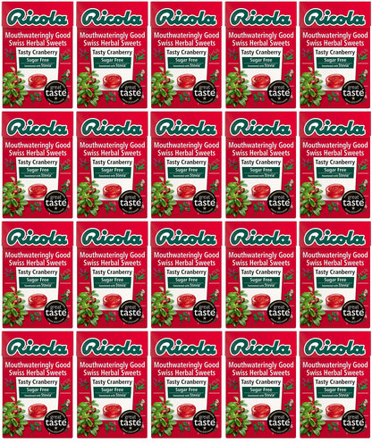 20 x Ricola Cranberry Sugar Free Box (Stevia) - 45g
