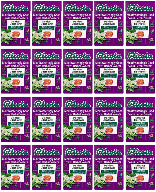 20 x Ricola Elderflower Sugar Free Box - 45g