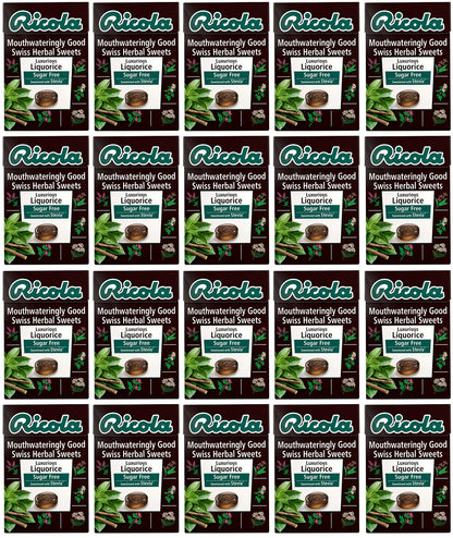 20 x Ricola Liquorice Sugar Free Box - 45g