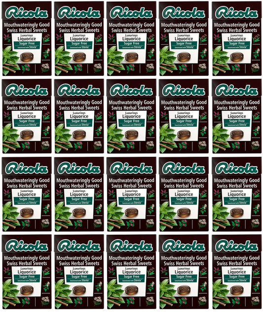 20 x Ricola Liquorice Sugar Free Box - 45g