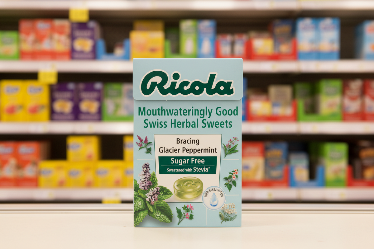 20 x Ricola Glacier Peppermint Sugar Free - 45g