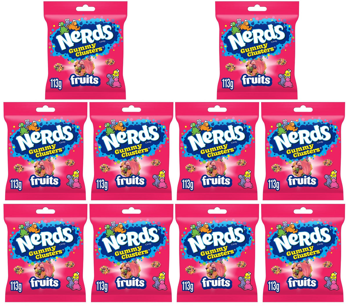 10 x Nerds Clusters Share Bag Fruits - 113GM