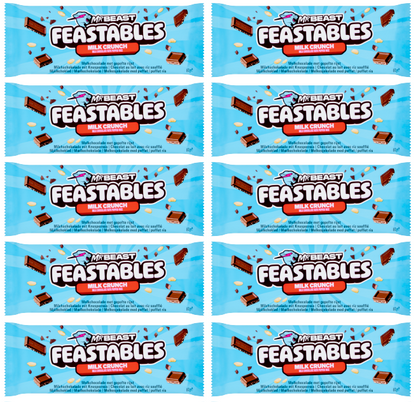 10 x Mr Beast Feastables Milk Chocolate Crunch - 60GM