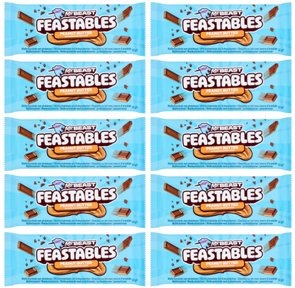 10 x Mr Beast Feastables Peanut Butter Chocolate  - 60GM