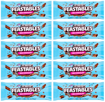 10 x Mr Beast Feastables Milk Chocolate - 60GM