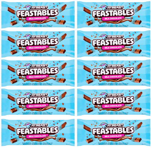 10 x Mr Beast Feastables Milk Chocolate - 60GM