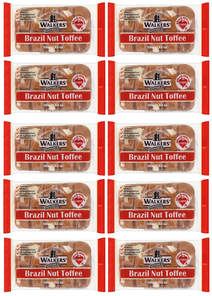 10 x Tray Walkers Brazil Nut Toffee 100Gm