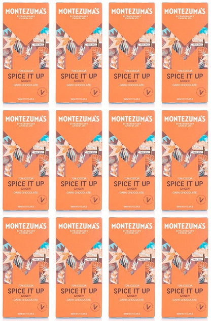 12 x Montezuma Spice It Up - Dark with Ginger - 90g
