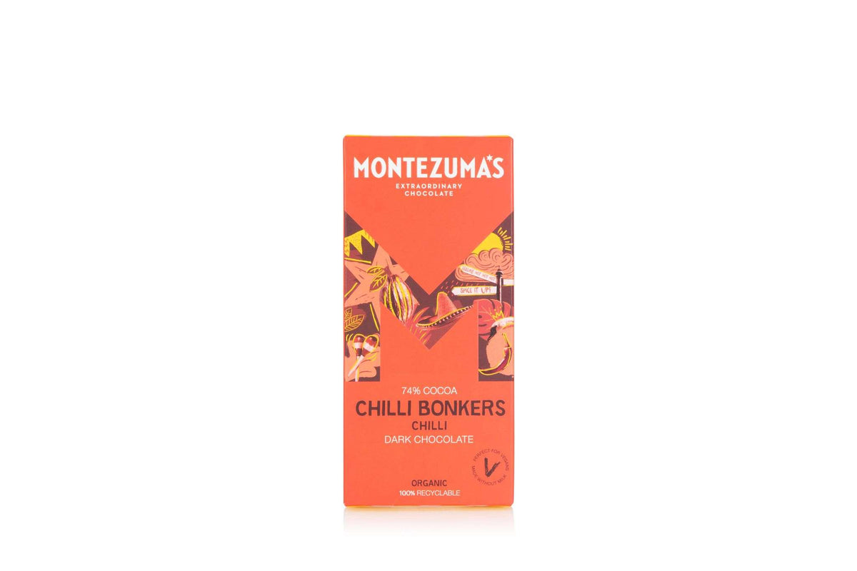 12 x Montezuma Chilli Bonkers - Dark with Chilli - 90g
