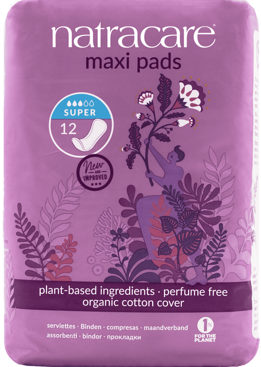 Natracare Super Maxi Pads - 12pc