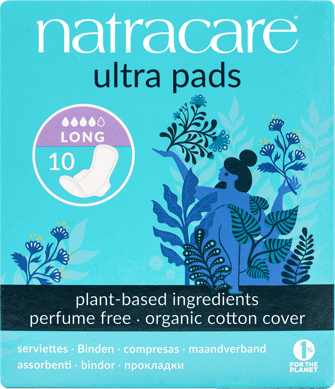Natracare Ultra Pads Long Wings  - 10pc
