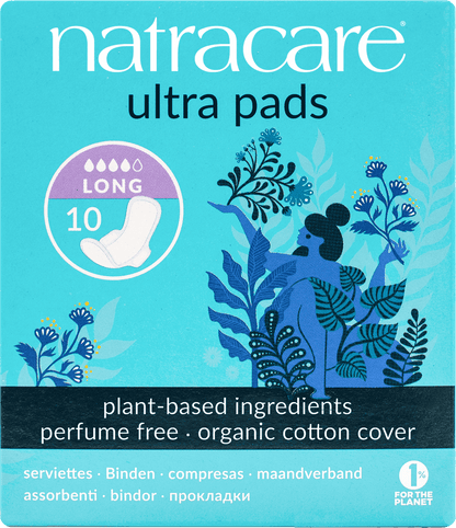 Natracare Ultra Pads Long Wings  - 10pc