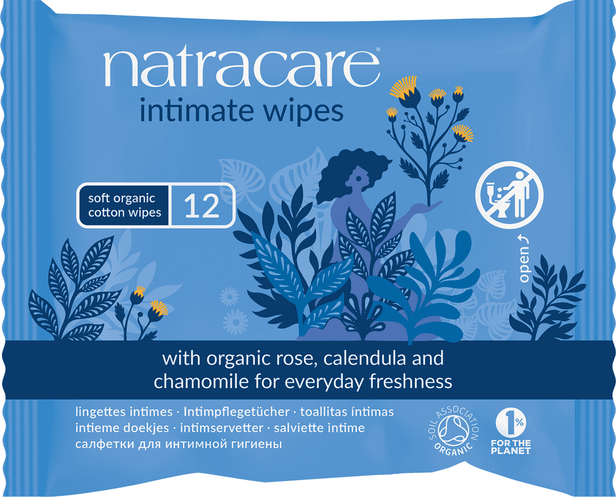 Natracare Organic Intimate Wipes - 12pc