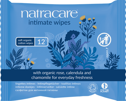 Natracare Organic Intimate Wipes - 12pc