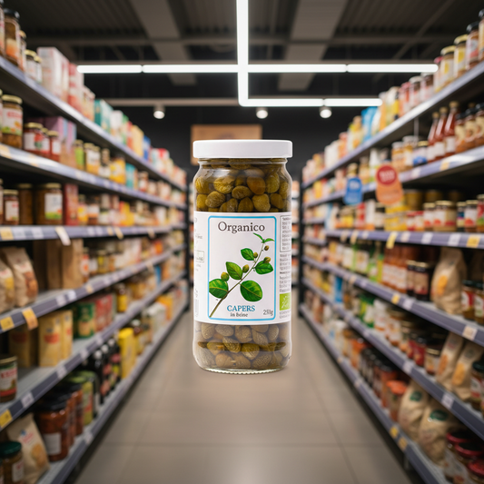 Organico Org capers in brine (large jar) - 250g