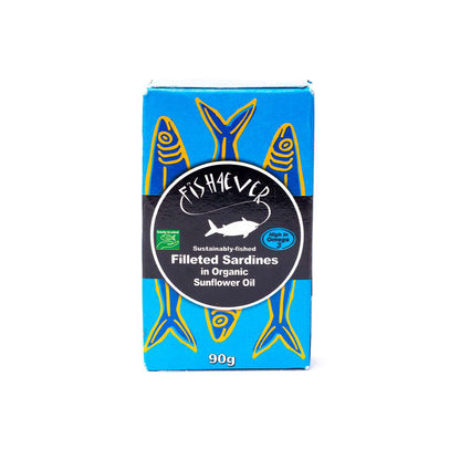 Fish4ever Filleted sardines in org sunflower oil - 90g